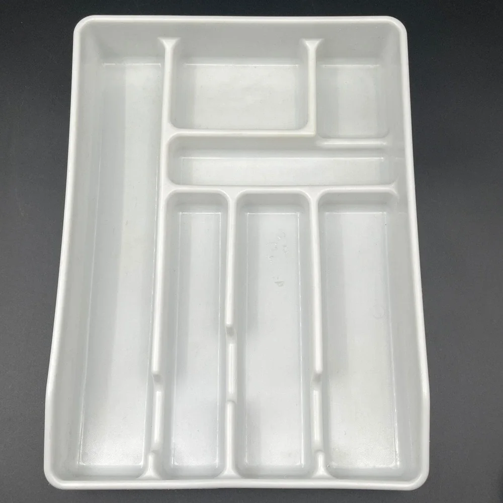 Rubbermaid 0521 White 7 Compartment Cutlery Tray Drawer Organizer 16x11.5